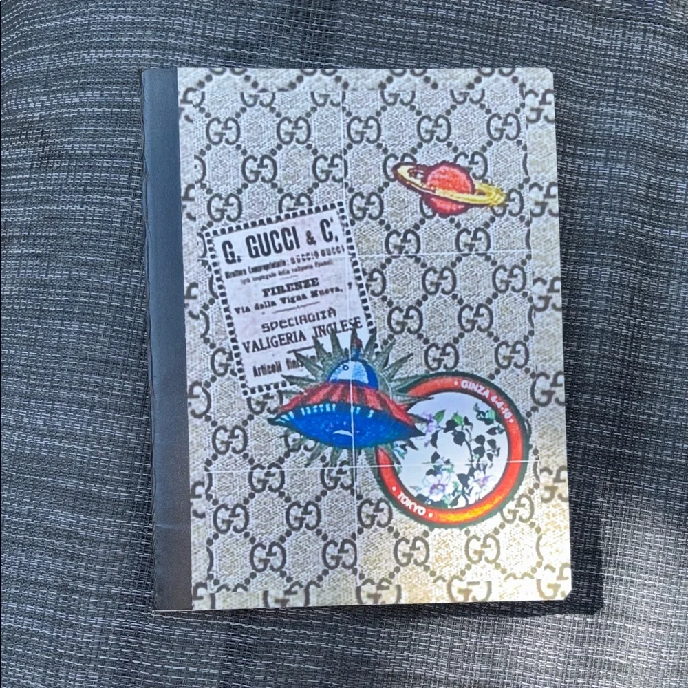 Homemade Gucci G’s Supreme fashion composition notebook stationary with Motif